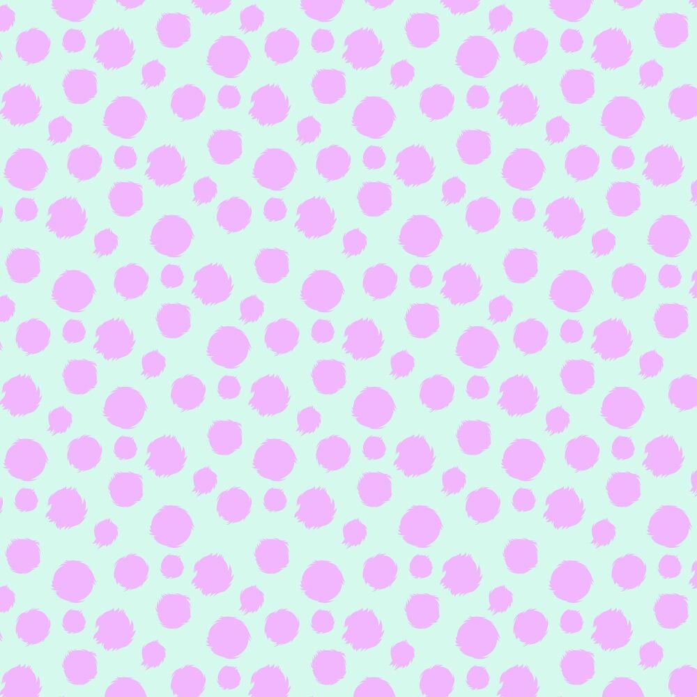 DESTASH/FLAWED 50cm MINKY - Tula Pink Tabby Road Deja Vu Fur Ball Technomint Digital Print Minky