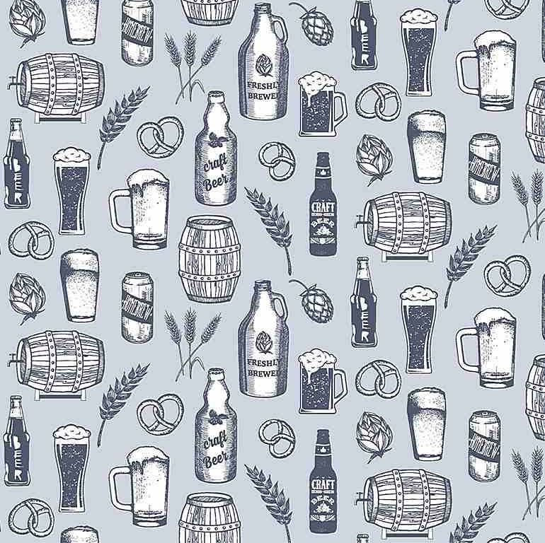 DESTASH 58cm Chop It Like It's Hot Craft Brew Beer Hops Craft Ale Dear Stella Cotton Fabric