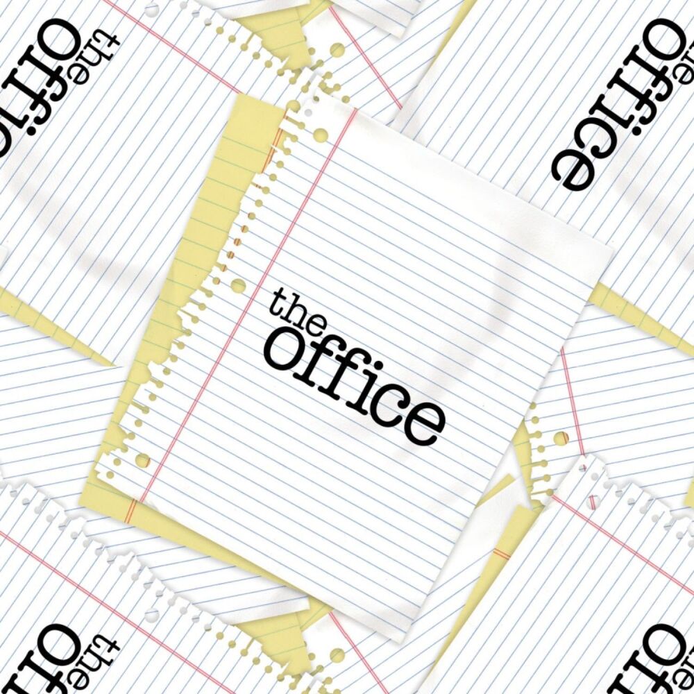 DESTASH 1.12m The Office An American Workplace Logo Scrap Paper Dunder Mifflin TV Show Classic Television Cotton Fabric