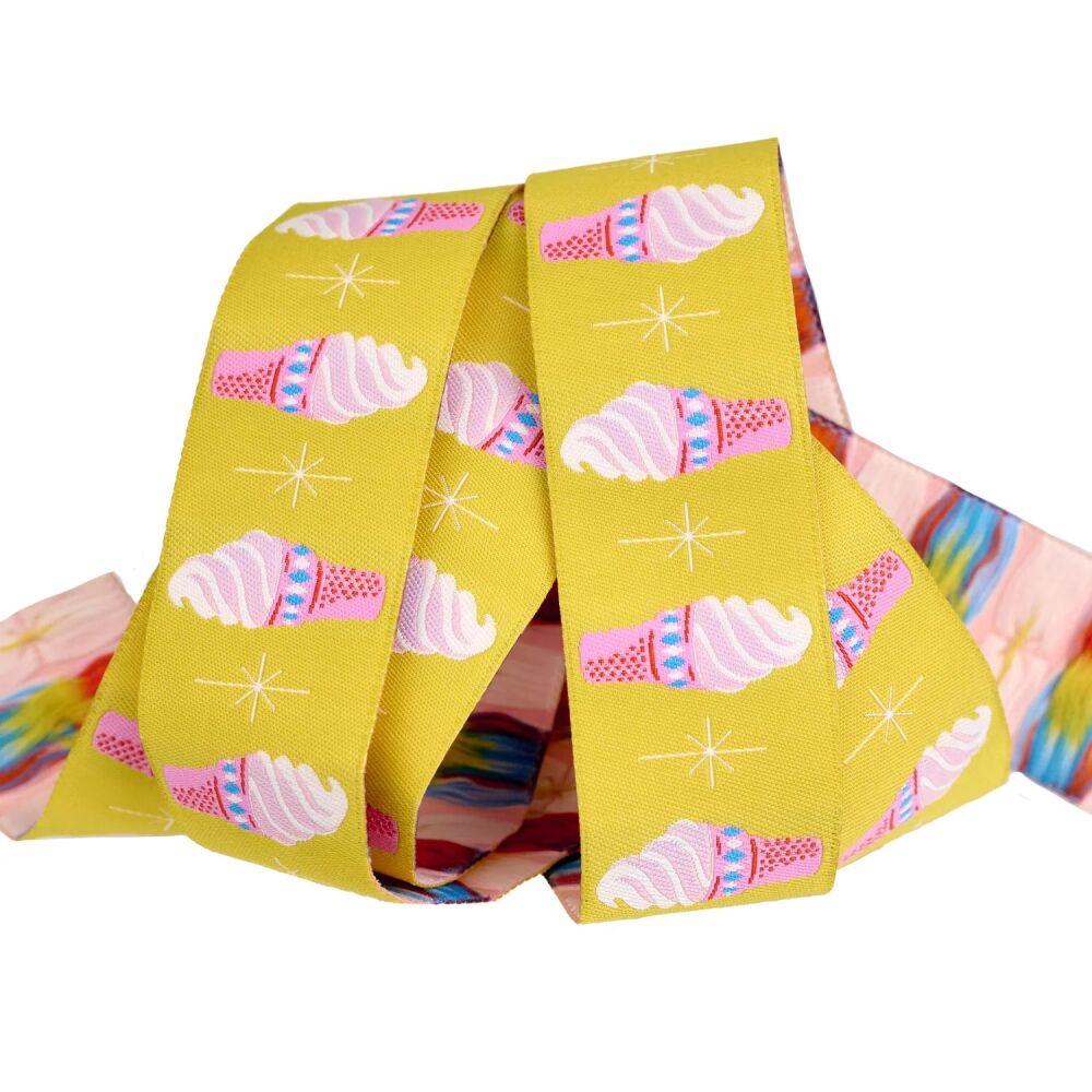 Ruby Star Society Melody Miller Best Ice Cream in Golden Hour 1 1/4" Renaissance Ribbons per yard