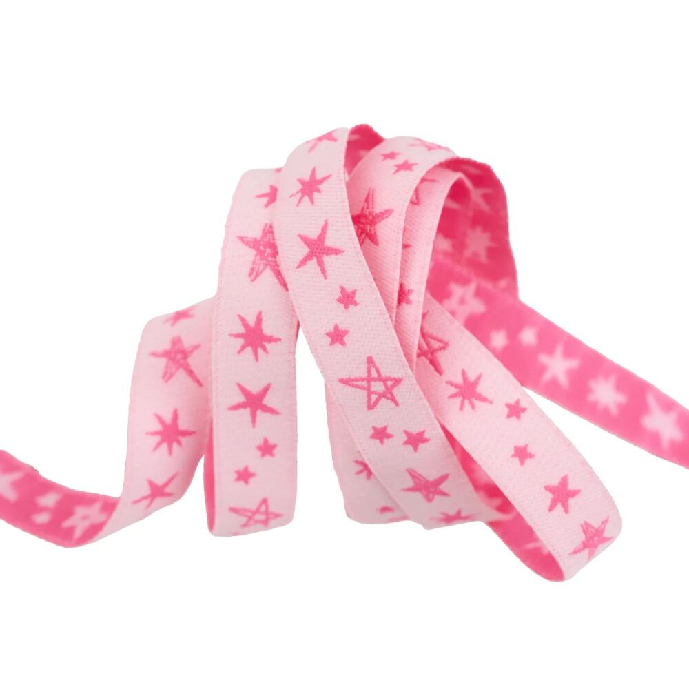 Ruby Star Society Sarah Watts Teddy and the Bears Rockstar in Glow Rose 5/8in Renaissance Ribbons per yard