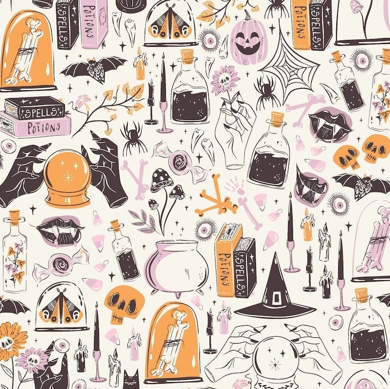 Ghostly and Haunted Witching Hour Moon Halloween Art Gallery Fabrics Cotton Fabric GHH13132