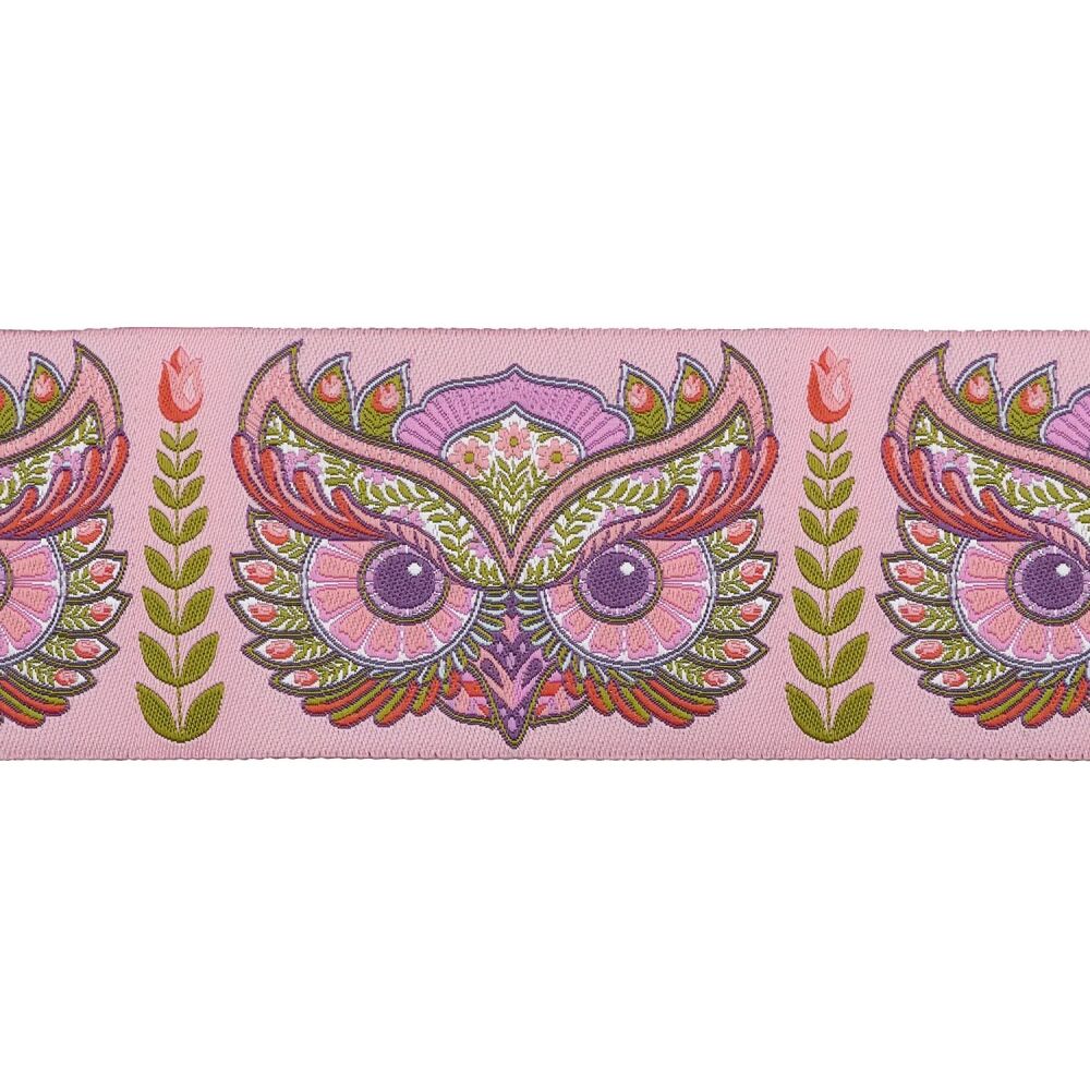 Tula Pink Full Moon Forest II Hootie Patootie in Honey 2" Renaissance Ribbons - Sold per 5 Owl Faces