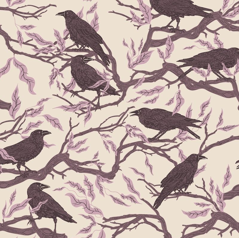 Ghostly and Haunted Ravens Twilight Halloween Art Gallery Fabrics Cotton Fabric GHH13138