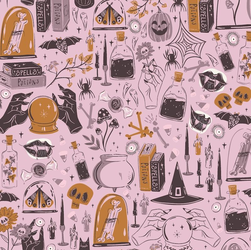 Ghostly and Haunted Witching Hour Eerie Halloween Art Gallery Fabrics Cotton Fabric GHH13143