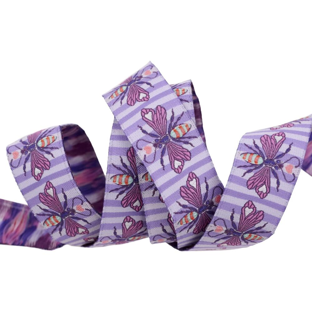 Tula Pink Full Moon Forest II Shake Your Honey Maker Blossom 1" Renaissance Ribbons per yard