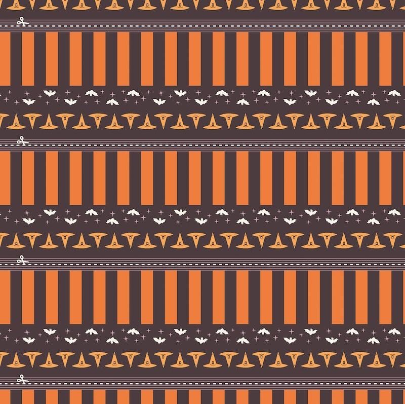 Ghostly and Haunted Wicked Bound Binding Halloween Art Gallery Fabrics Cotton Fabric - Sold per 8 strips