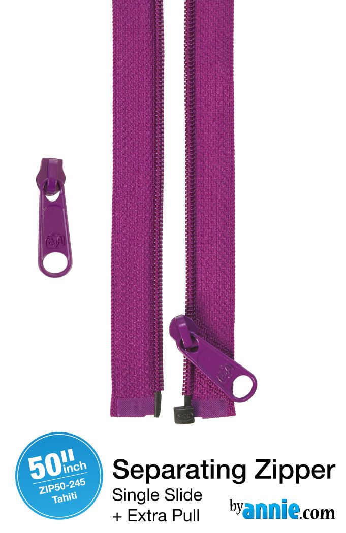 PRE-ORDER BA NOV 2025 ByAnnie 50inch Separating Open-End Zipper and Extra Slide  - Tahiti 245