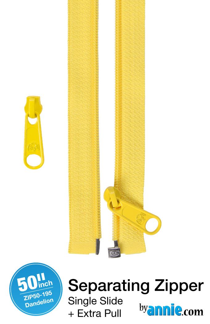 PRE-ORDER BA NOV 2025 ByAnnie 50inch Separating Open-End Zipper and Extra Slide  - Dandelion 195