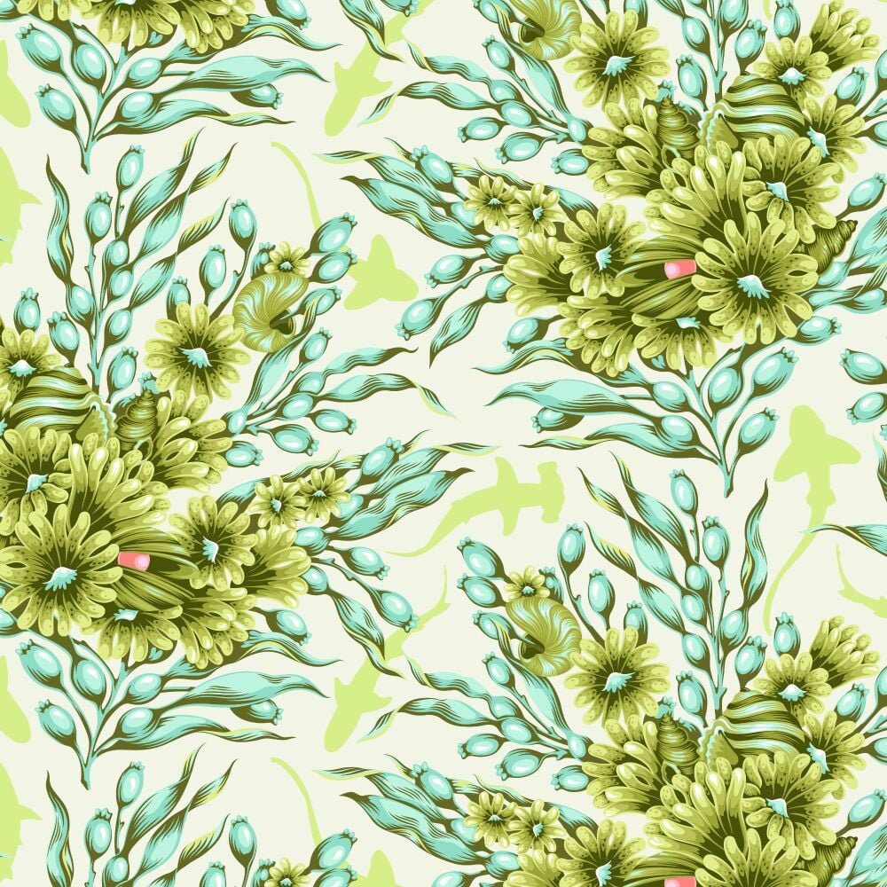 PRE-ORDER FR MAY 2026 Tula Pink Floral Reef Shadow Sharks Seagrass Cotton Fabric