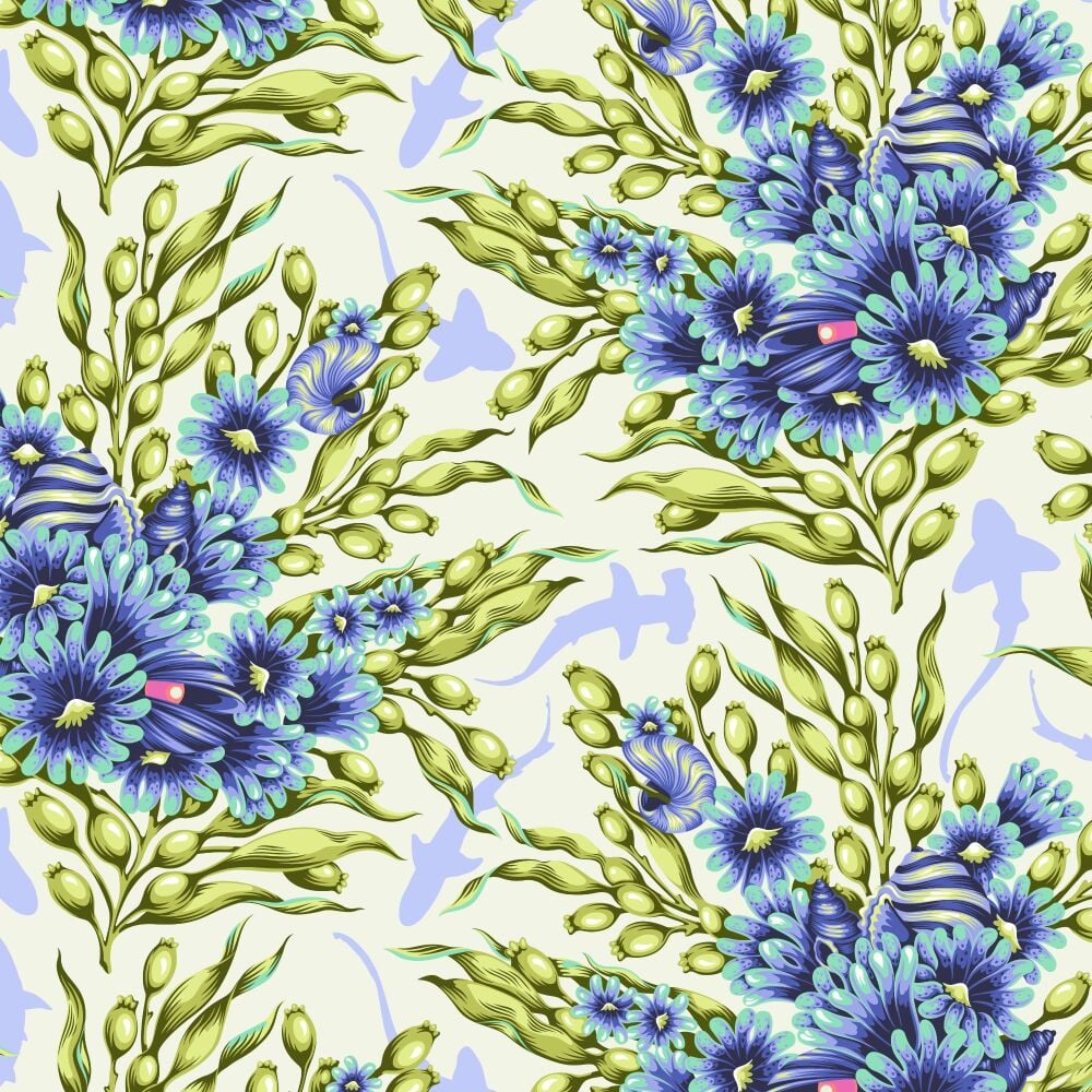 PRE-ORDER FR MAY 2026 Tula Pink Floral Reef Shadow Sharks Marine Cotton Fabric