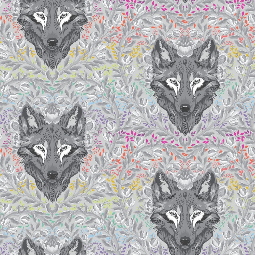 MINKY - ORDER SEPARATELY - PRE-ORDER GW DEC 2025 Tula Pink Graywork Wolf of Pink Street Fog Digital Print Minky per half metre