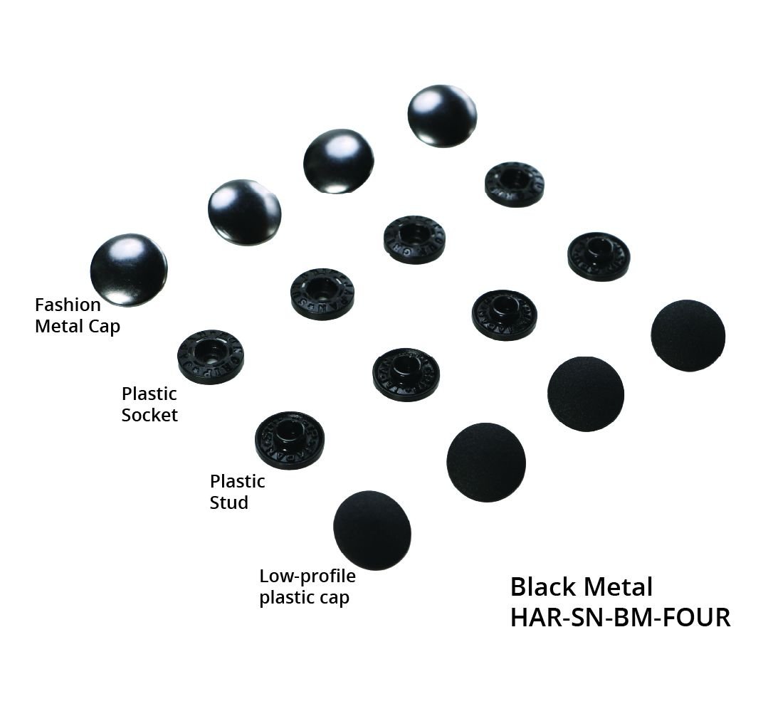 PRE-ORDER BA NOV 2025 ByAnnie Tool-Free Snaps - Set of Four - Black Metal
