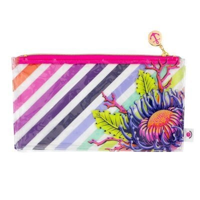 ORDER SEPARATELY - PRE-ORDER FR APRIL 2026- Tula Pink Floral Reef Vinyl Project Bag Pencil Pouch