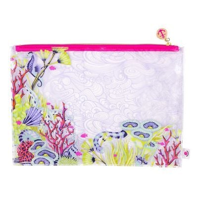 ORDER SEPARATELY - PRE-ORDER FR APRIL 2026 - Tula Pink Floral Reef Vinyl Project Pouch Medium Bag