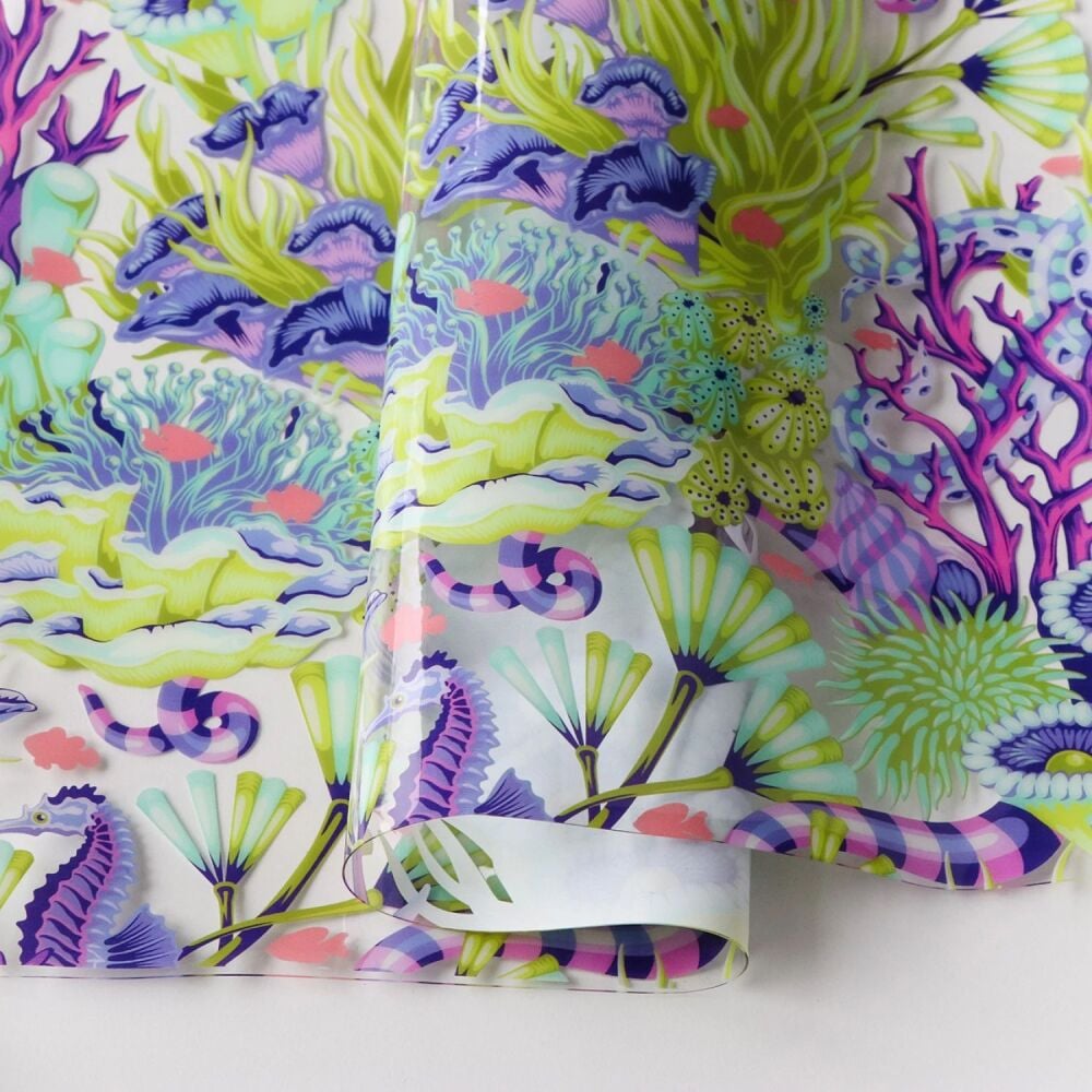 ORDER SEPARATELY - PRE-ORDER FR MAY 2026 - Tula Pink Hardware Sallie Tomato Floral Reef Reef What You Sew Vinyl Precut Half Yard