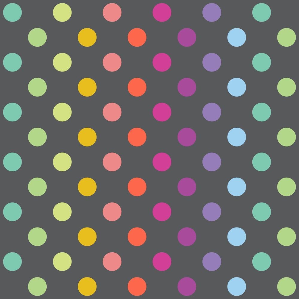 Tula Pink Graywork True Colors Disco Poms Carbon Cotton Fabric