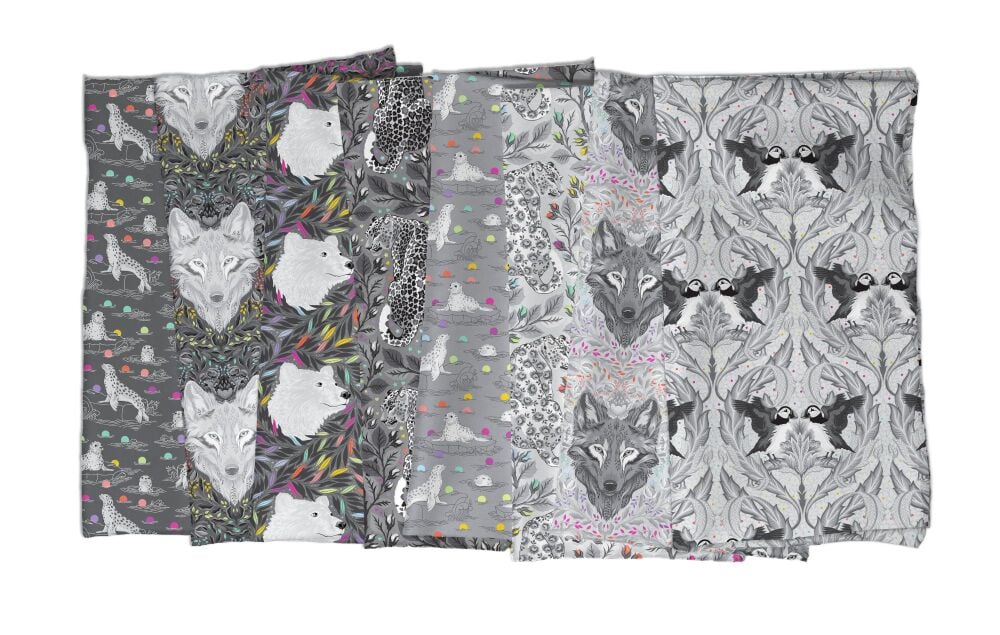 Tula Pink Graywork 8 Cotton Fabric Full Metre Bundle £124 - Cut By LJF