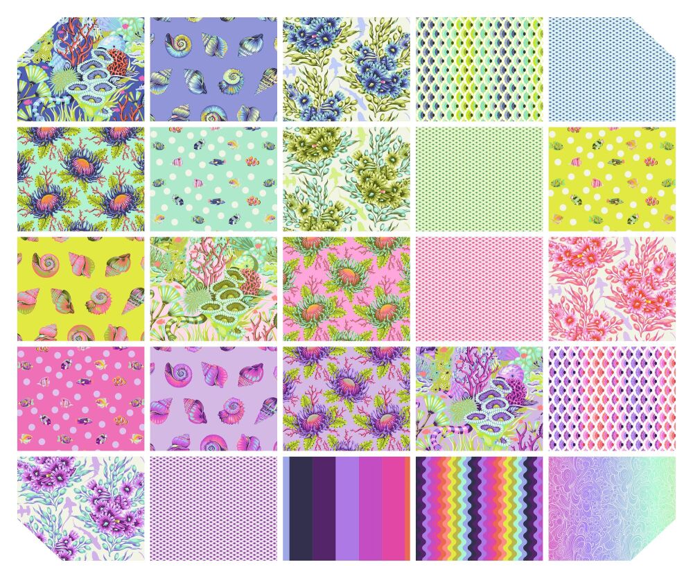ORDER SEPARATELY FQ PRE-ORDER FR JUNE 2026 Tula Pink Floral Reef 25 Fat Quarter Bundle - FREESPIRIT BRANDED