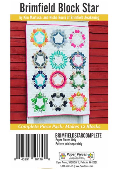Brimfield Block Star EPP English Paper Piecing Paper Pieces Complete Makes 12 Blocks - Pattern NOT included