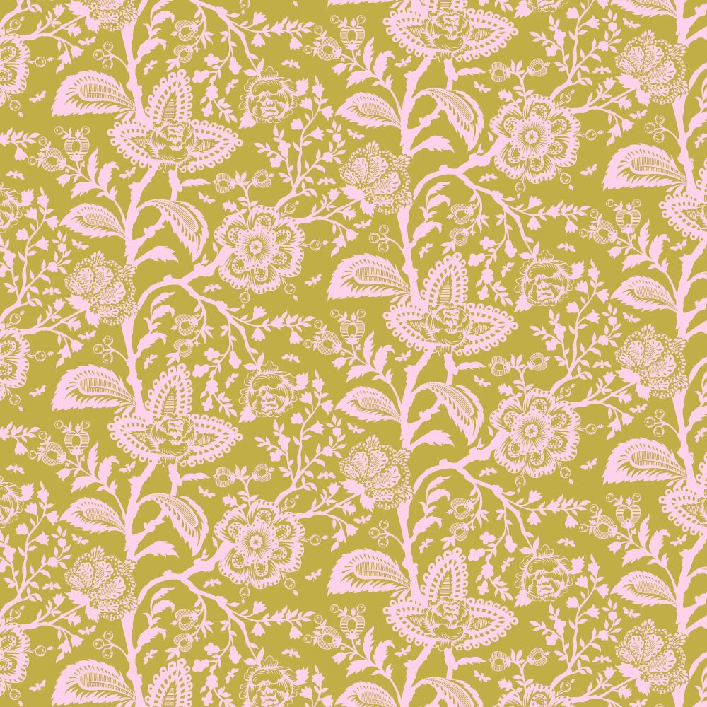 BOLT END 1.05m Tula Pink Parisville Deja Vu French Lace Hazelnut Cotton Fabric