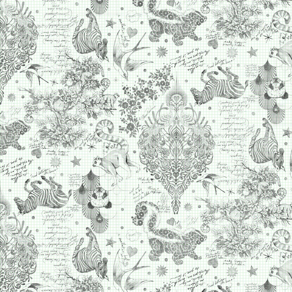 BOLT END 90cm Tula Pink LINEWORK Sketchyer Paper Monochrome Pre-Cut Quilt Backing 108" Extra Wide Cotton Fabric