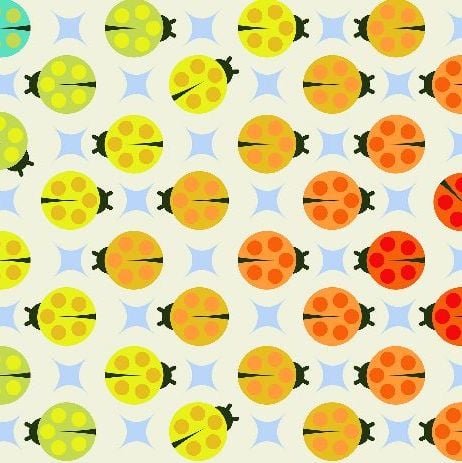 BOLT END 2.5m Tula Pink Tiny Beasts Lady Luck Glow Rainbow Ladybird Quilt Backing 108" Extra Wide Cotton Fabric