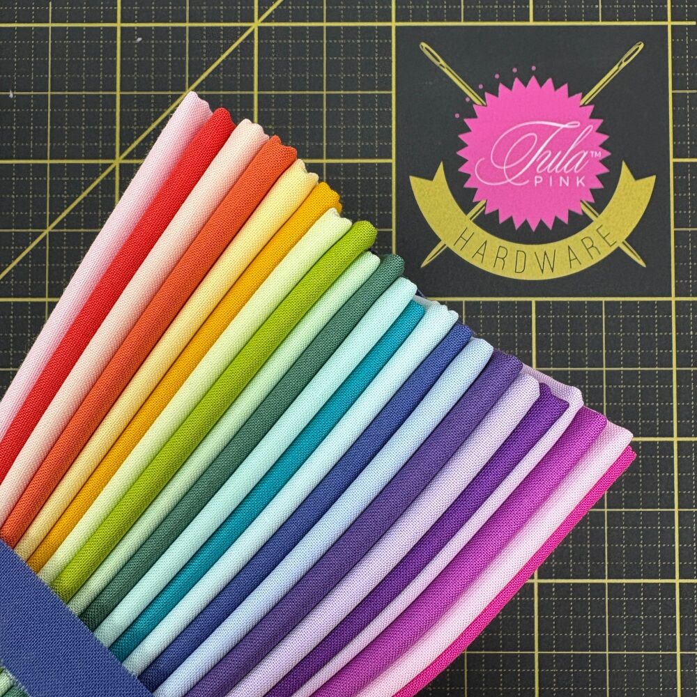 Tula Pink Solids Mythical Unicorn Poop Dragon's Breath Rainbow Colours 22 Fat Quarter Bundle Cotton Fabric - Cut by LJF