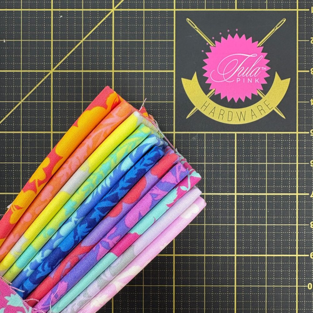 Tula Pink True Colors Wildflower LJF Rainbow 11 Fat Quarter Bundle Cotton Fabric Cloth Stack - Cut by LJF