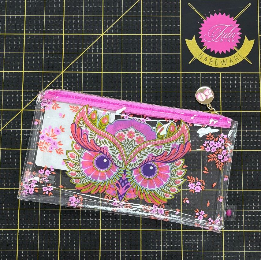 LAST CHANCE Tula Pink Vinyl Project Pouch - Hootie Patootie Small Zipper Bag