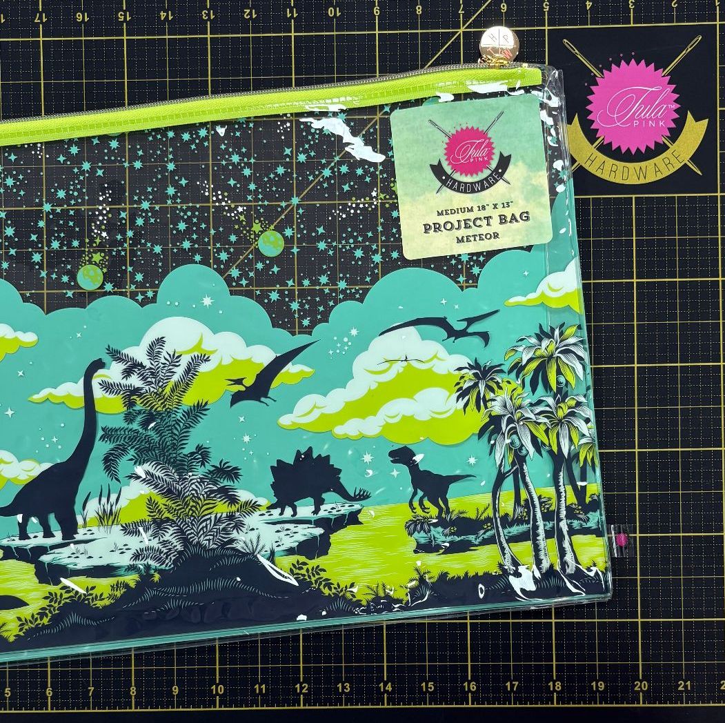 LAST CHANCE Tula Pink Vinyl Project Pouch - Meteor Showers Large Zipper Bag