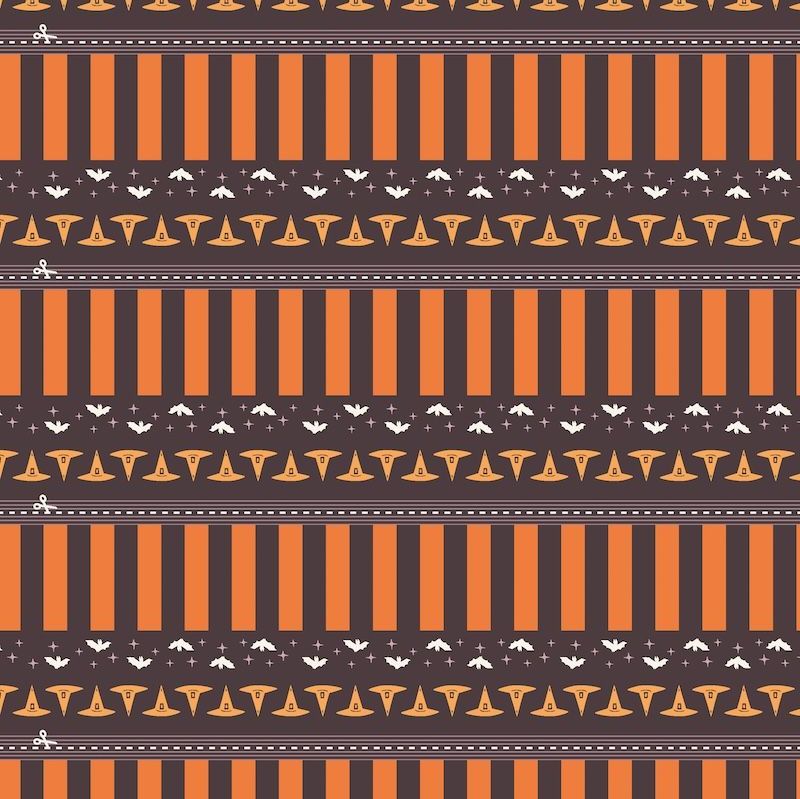 DESTASH 1.25m (20 Strips) Ghostly and Haunted Wicked Bound Binding Halloween Art Gallery Fabrics Cotton Fabric