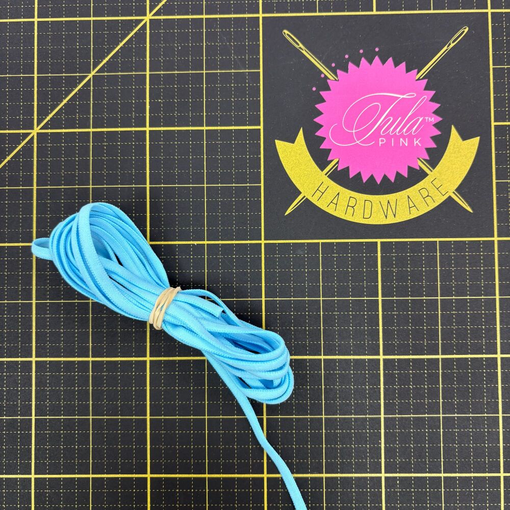 3 metre piece - Narrow Banded Elastic 4mm Nylon Light Blue