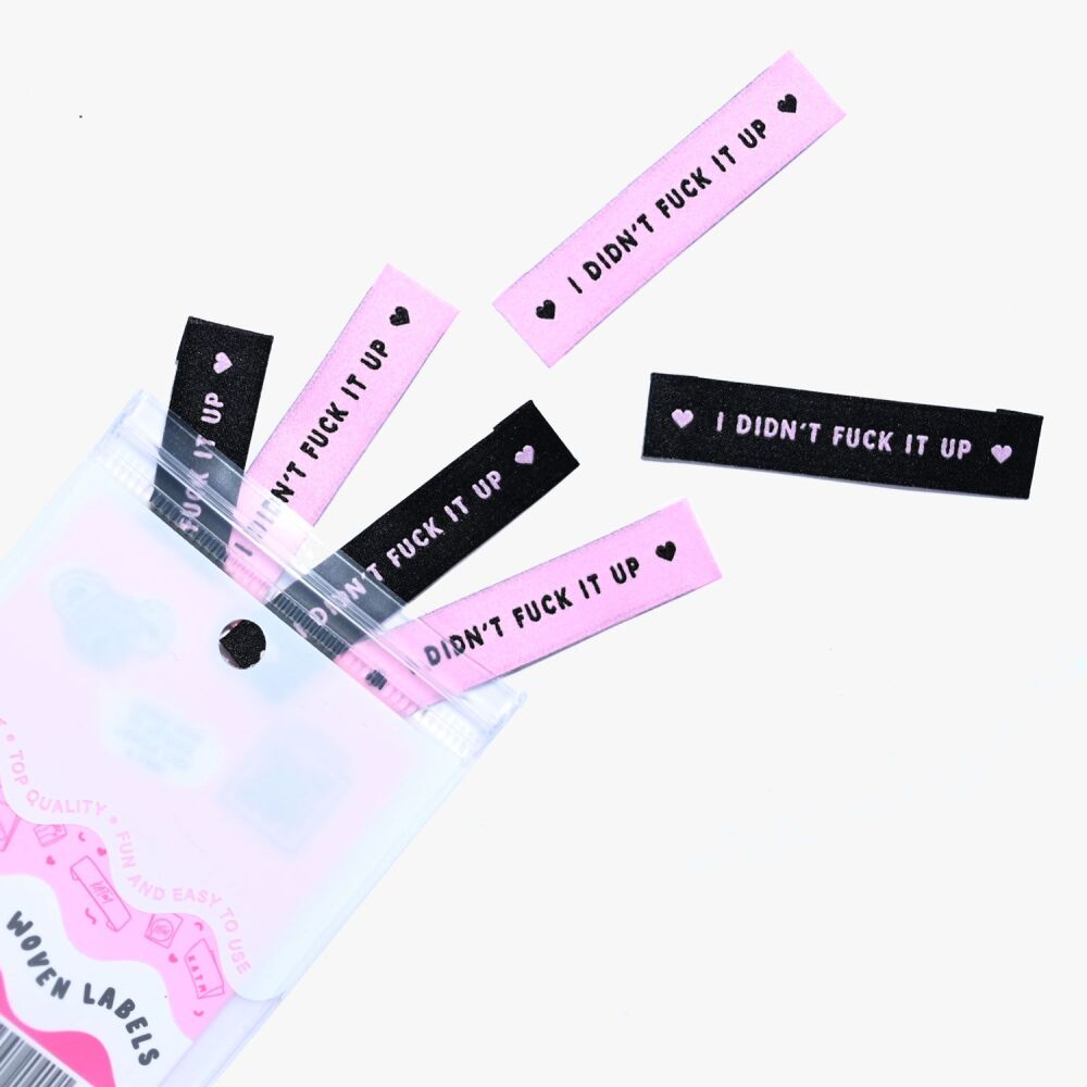 Kylie and the Machine "I Didn't F*ck It Up" Woven Labels 6 Pack