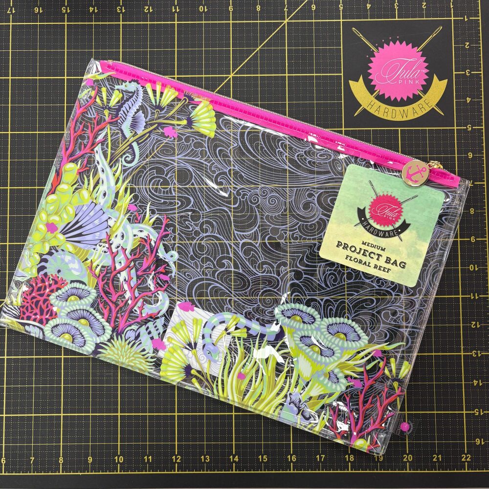 Tula Pink Floral Reef Vinyl Project Pouch Medium Bag