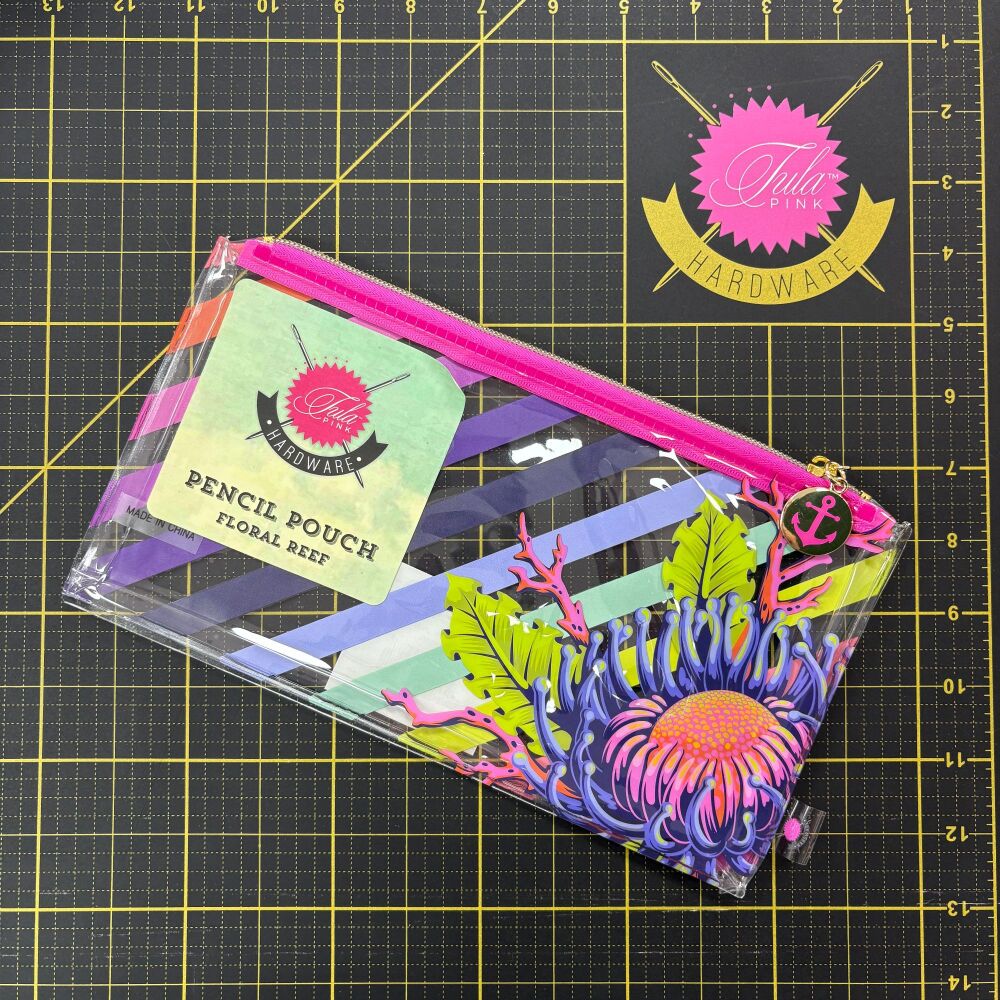 Tula Pink Floral Reef Vinyl Project Bag Pencil Pouch