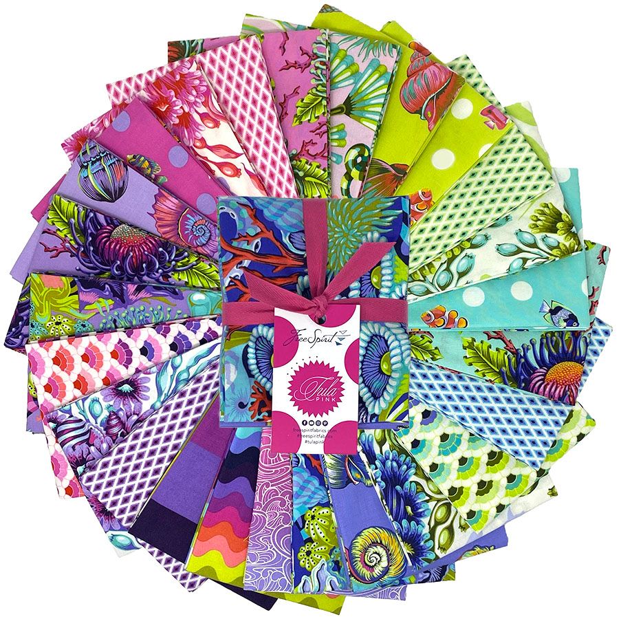 ORDER SEPARATELY FQ PRE-ORDER FR JUNE 2026 Tula Pink Floral Reef 25 Fat Quarter Bundle - FREESPIRIT BRANDED