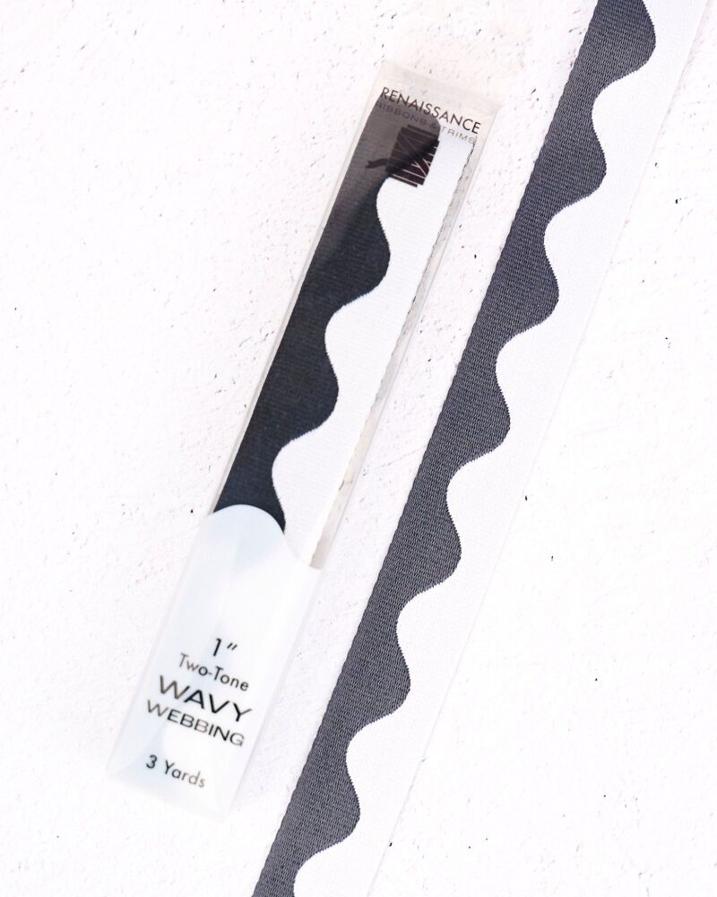 Renaissance Ribbons Wavy Webbing - 1" Ash - 3 Yard Pack