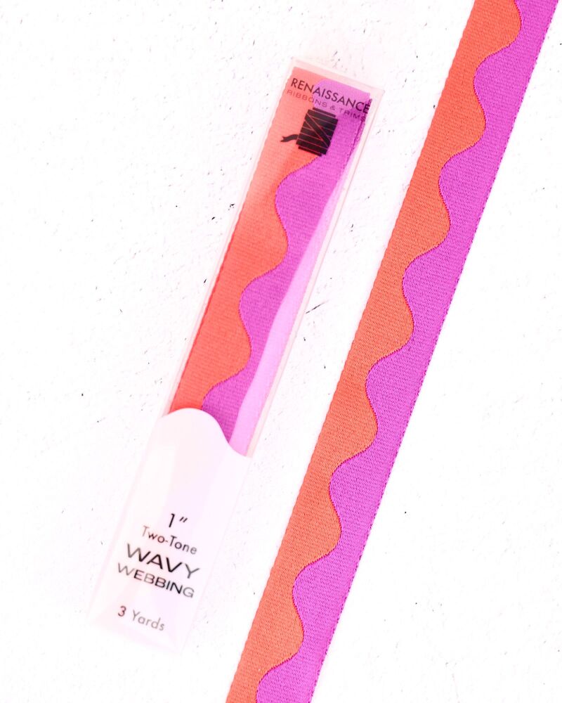 Renaissance Ribbons Wavy Webbing - 1" Grape Slushy - 3 Yard Pack