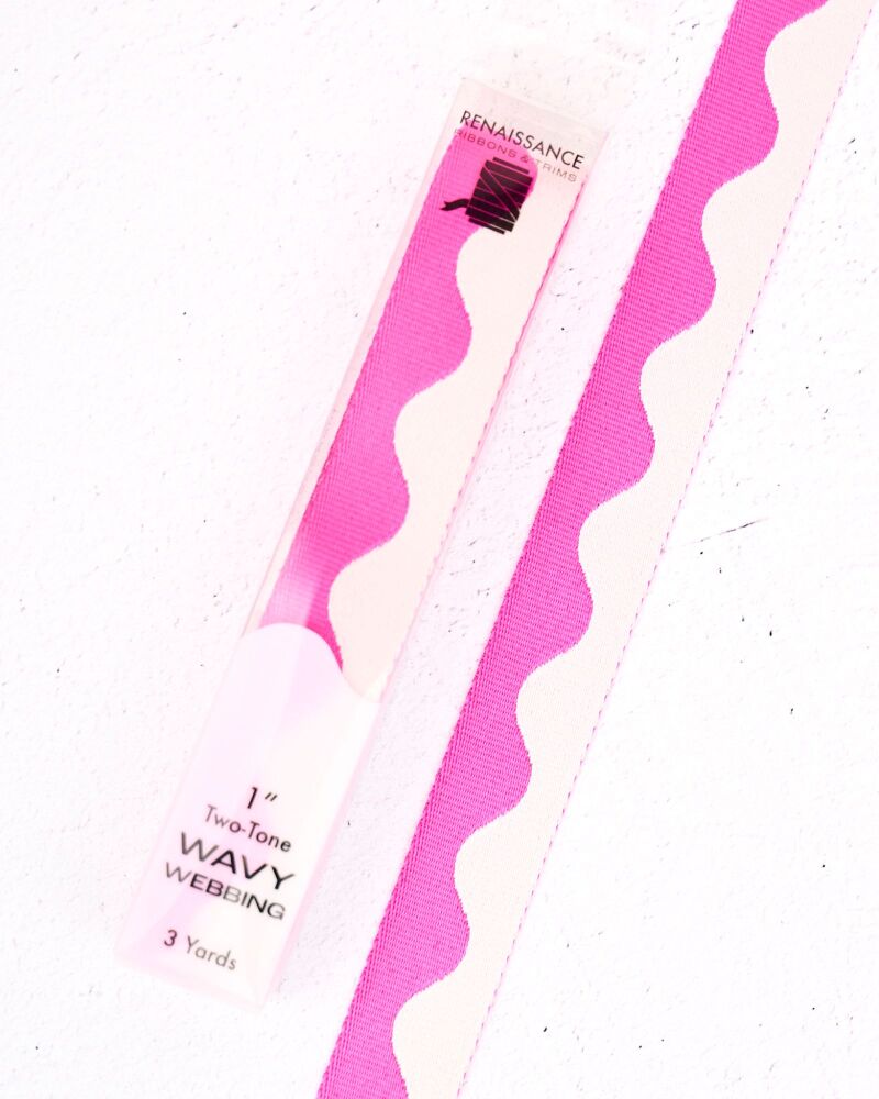 Renaissance Ribbons Wavy Webbing - 1" Acid Pink - 3 Yard Pack