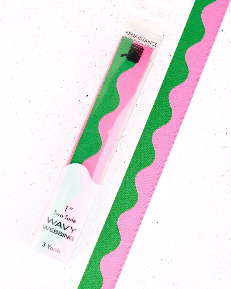 Renaissance Ribbons Wavy Webbing - 1" Dragonfruit - 3 Yard Pack