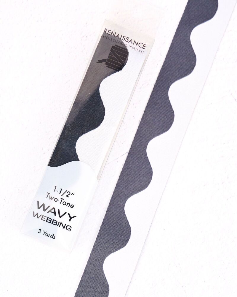Renaissance Ribbons Wavy Webbing - 1.5" Ash - 3 Yard Pack