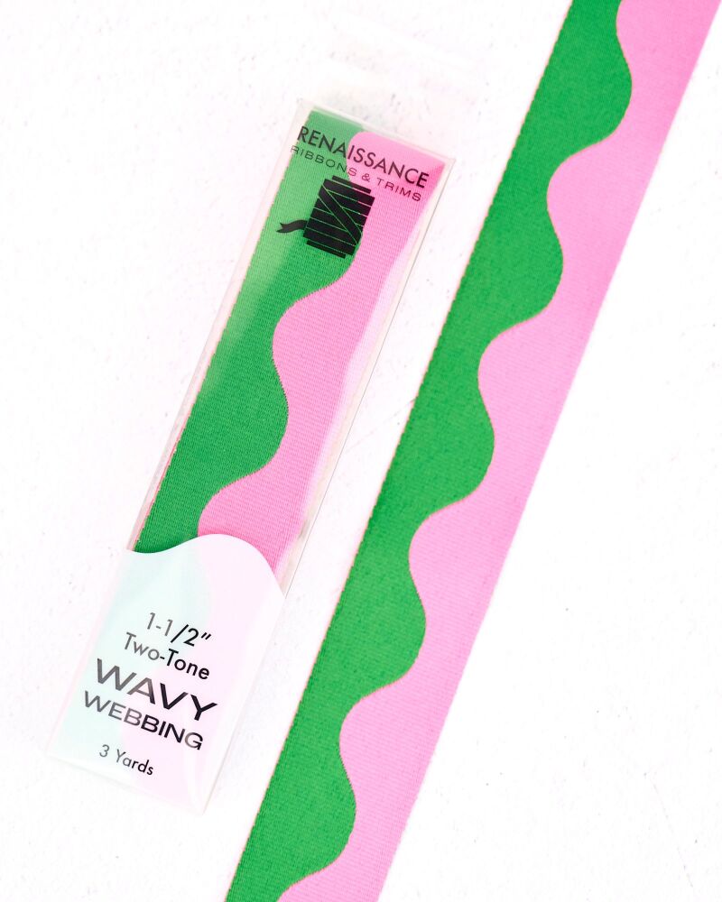 Renaissance Ribbons Wavy Webbing - 1.5" Dragonfruit - 3 Yard Pack