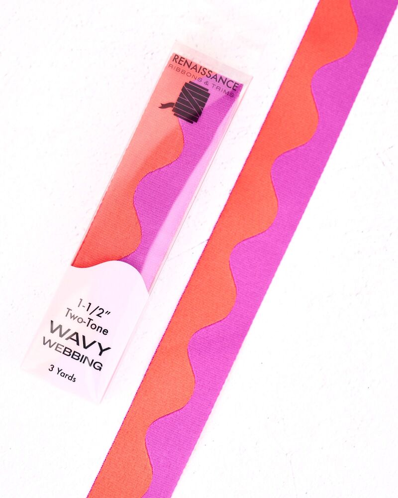 Renaissance Ribbons Wavy Webbing - 1.5" Grape Slushy - 3 Yard Pack