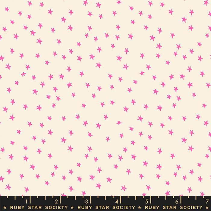 Ruby Star Society Mini Starry Neon Pink Cotton Fabric RS4110-22