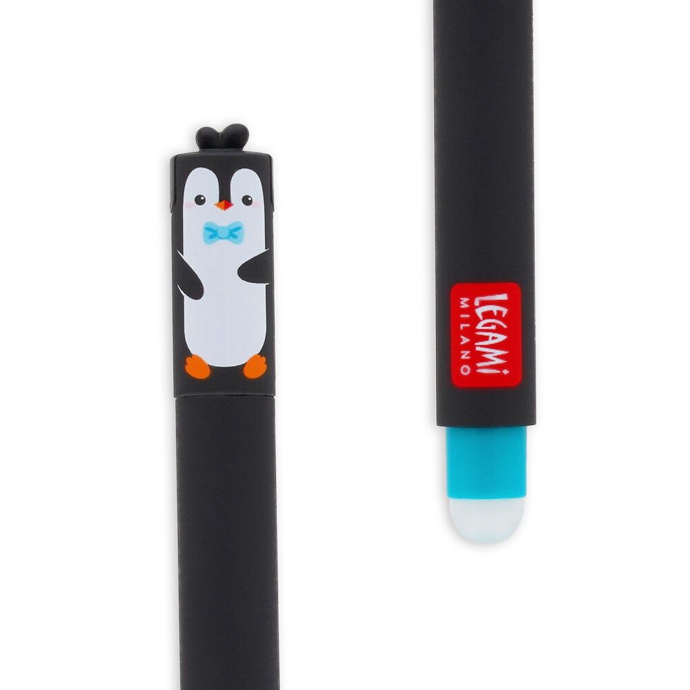 Legami Erasable Pen - Penguin - Turquoise Ink
