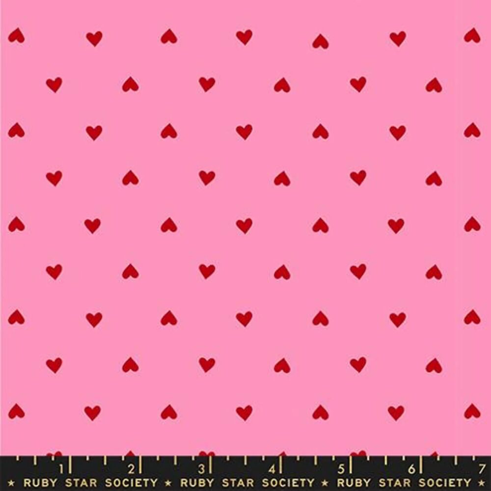 Ruby Star Society Trinketry Hearts Flamingo Cotton Fabric RS0091-27