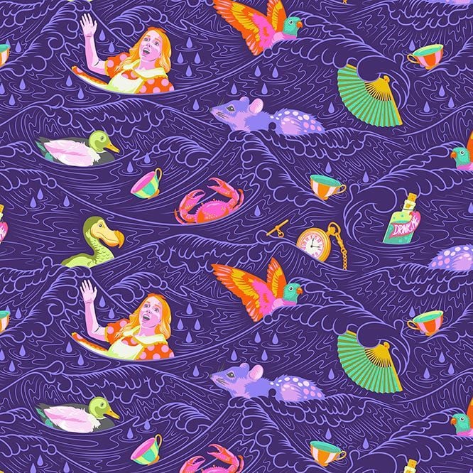 PER METRE - Tula Pink Curiouser and Curiouser Sea of Tears Daydream Cotton Fabric