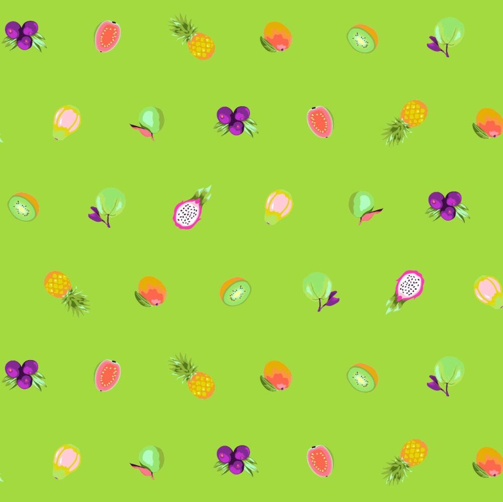 PER METRE - Tula Pink Daydreamer Forbidden Fruit Snacks Kiwi Cotton Fabric