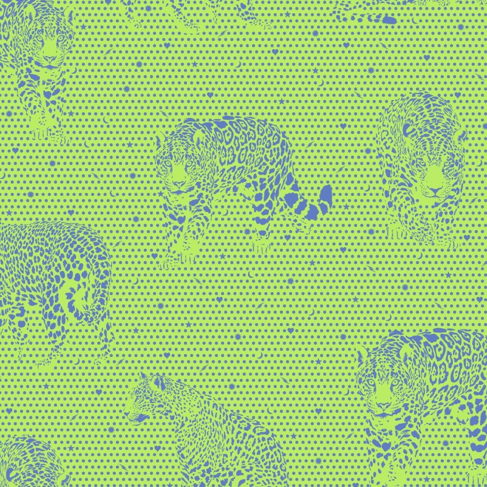 PER METRE - Tula Pink Daydreamer Lil Jaguars Kiwi Cotton Fabric